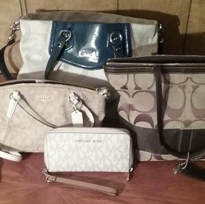 3 coach handbag and Michael Kors wallet